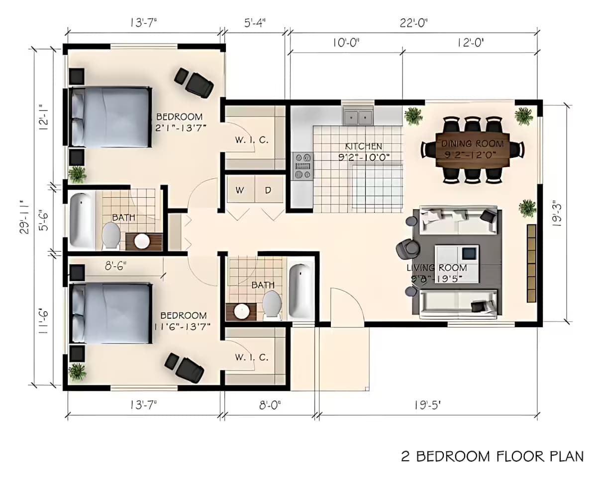 New Construction in Burbank, 91504 (1000 sq. ft.) - Floor Plan (final)