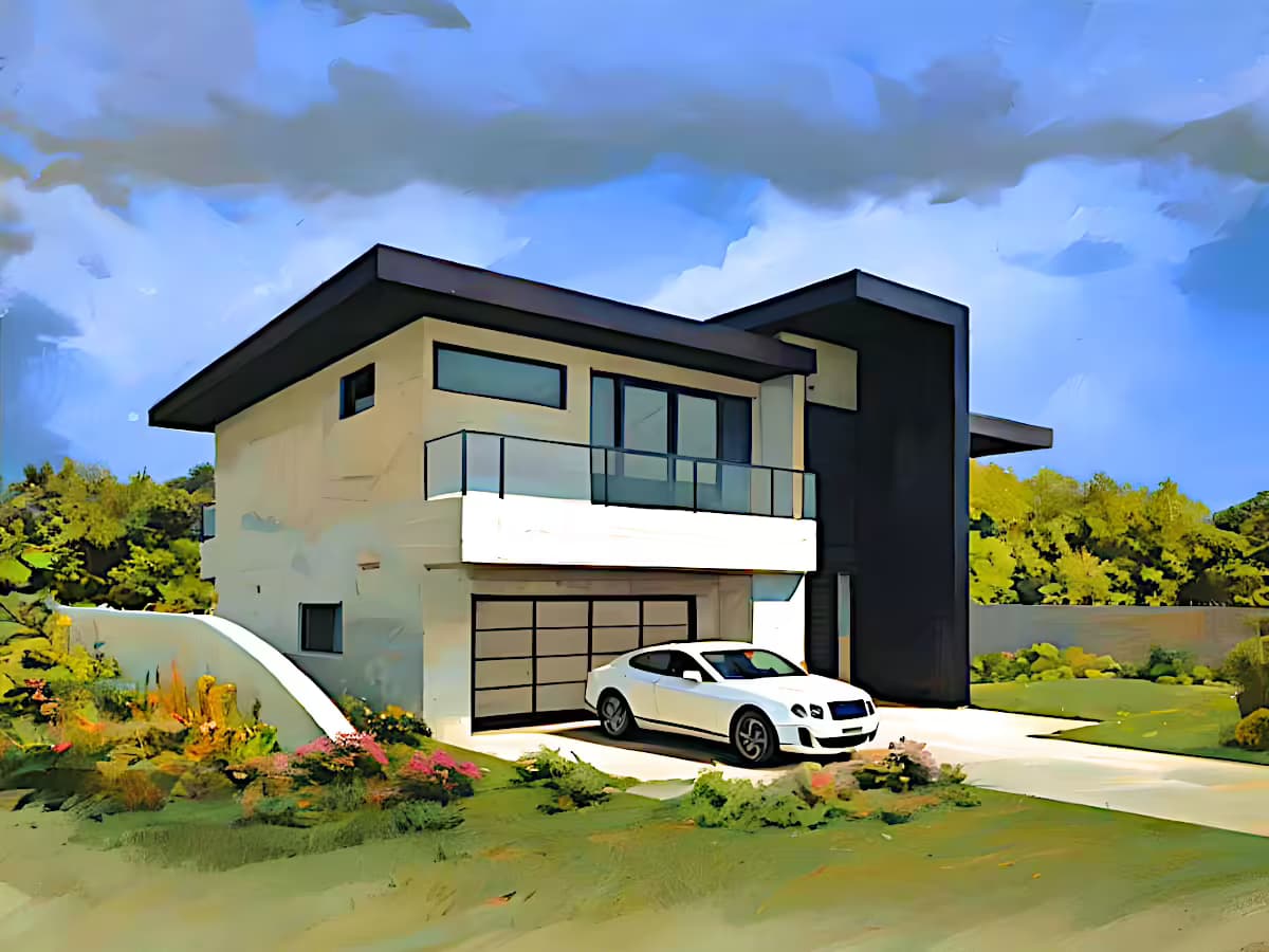 New Construction in Shadow Hills, 91352 (1200 sq. ft.) - 3D Rendering (front / side)