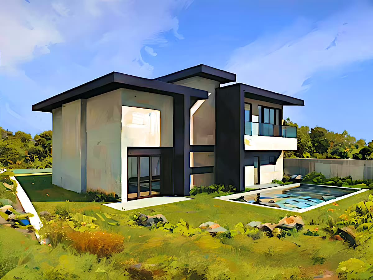 New Construction in Shadow Hills, 91352 (1200 sq. ft.) - 3D Rendering (back / side)