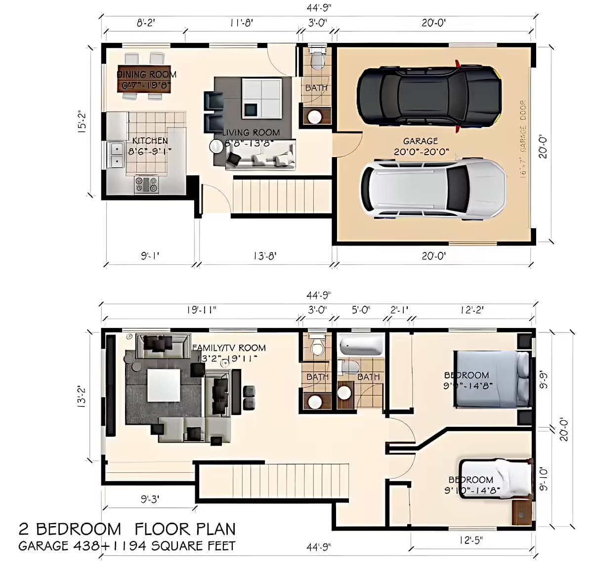 Garage Addition in Burbank, 91505 (1200 sq. ft.) - Floor Plan (final)