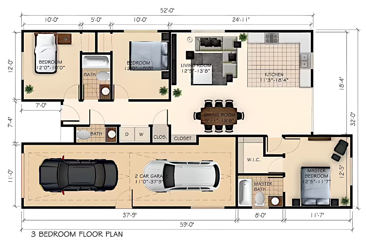 Garage Conversion in Redwood City, 94063 (1200 sq. ft.) - Floor Plan (final)