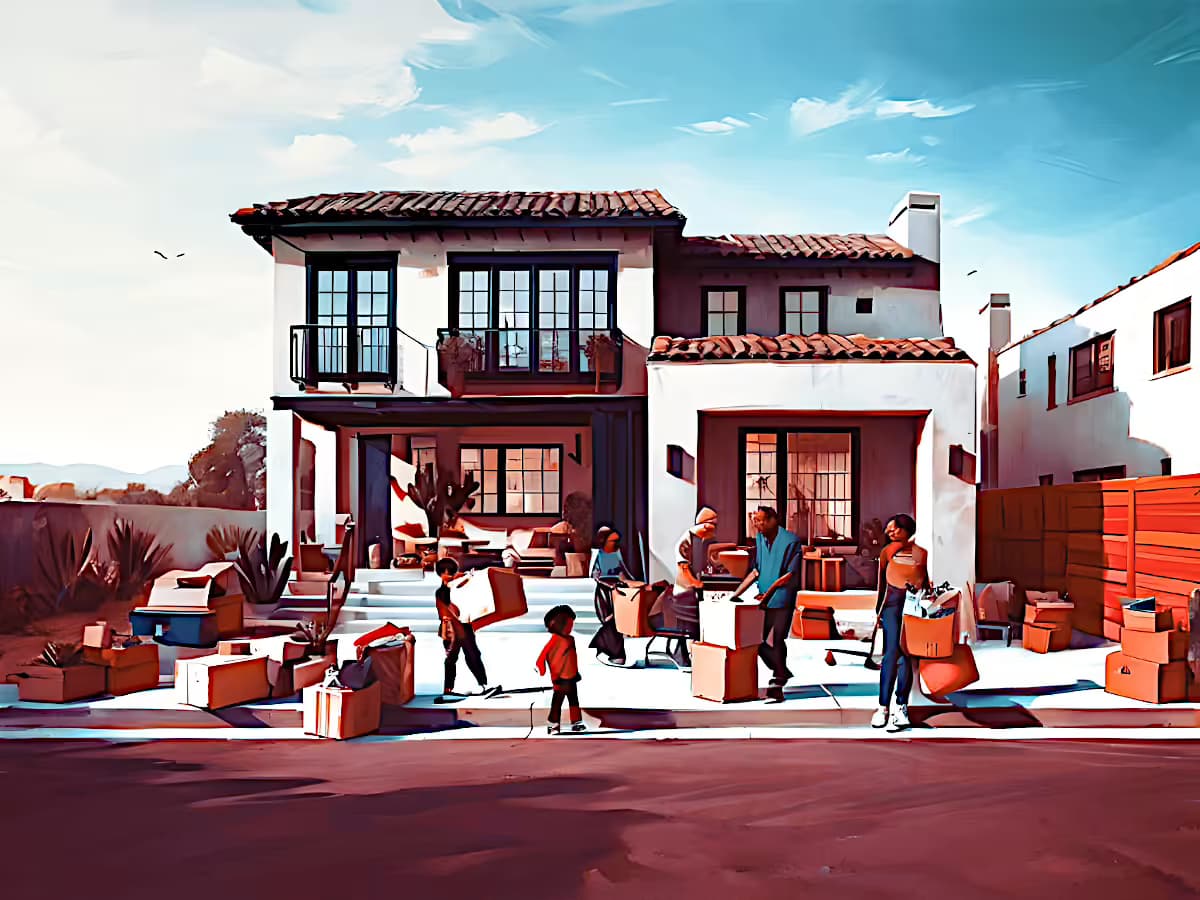 Family moving into a detached ADU rental unit